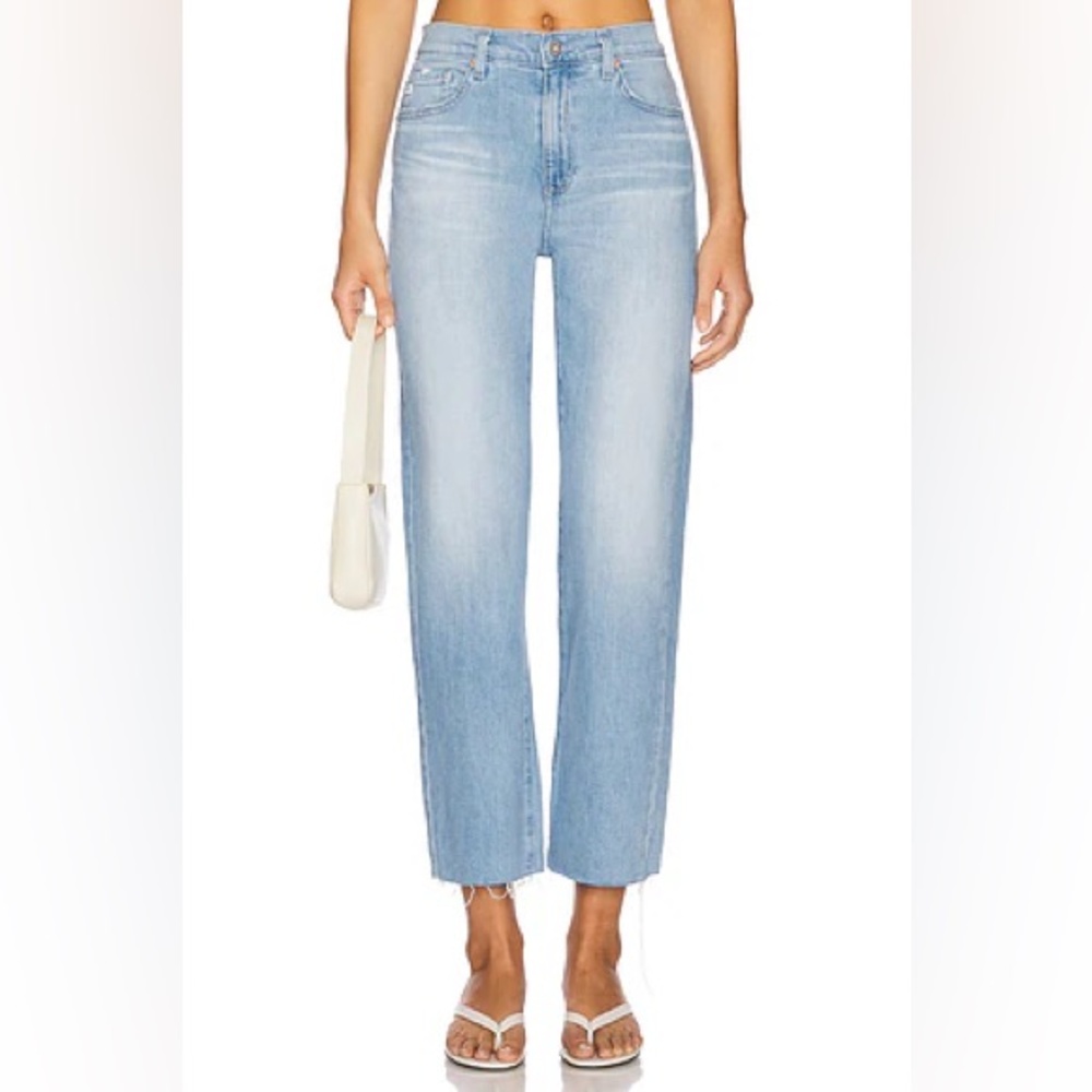 AG Phoebe High Rise Vintage Denim Jeans Raw Hem Size 32